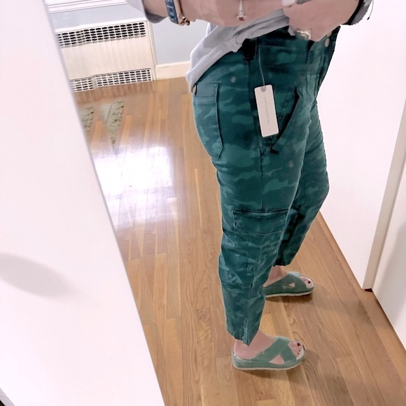 Anthropologie Austin Green Camo High Rise Cargo Pants - Picture 7 of 12